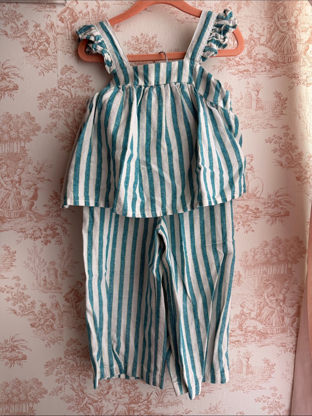 Old Navy Teal and White Striped Girls' Matching Set